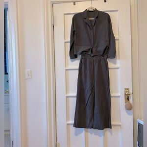 Everlane The Washable Silk Pajama Set — Pewter, XS